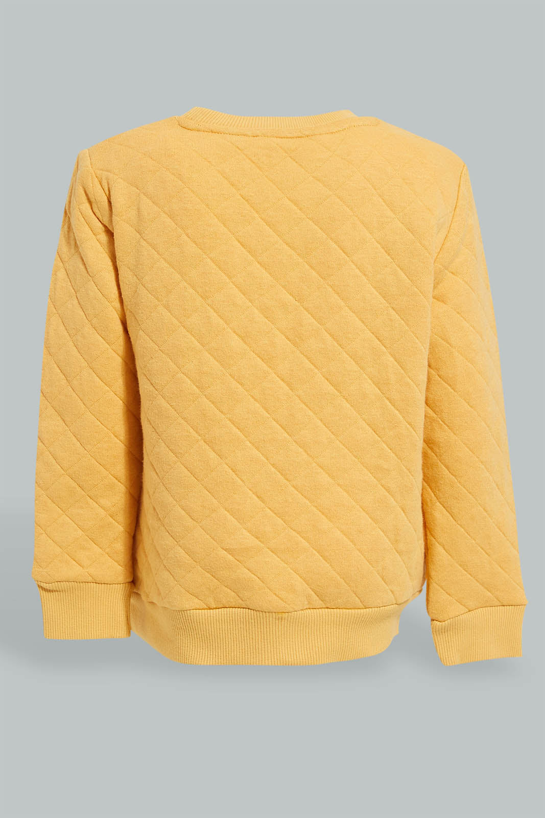 Redtag-Mustard-Quilted-Sweatshirt-Sweatshirts-Infant-Boys-3 to 24 Months