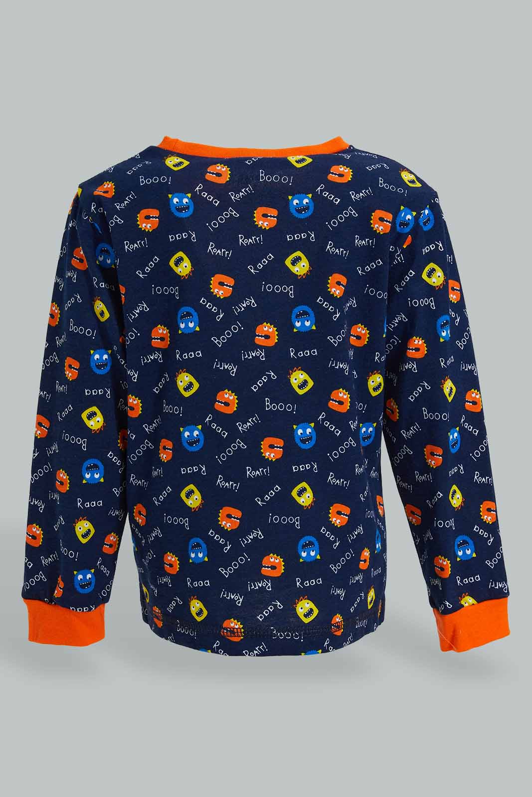 Redtag-Red-And-Navy-Printed-Tiger-Pj-Set-4-Pack-Pyjama-Sets-Infant-Boys-3 to 24 Months