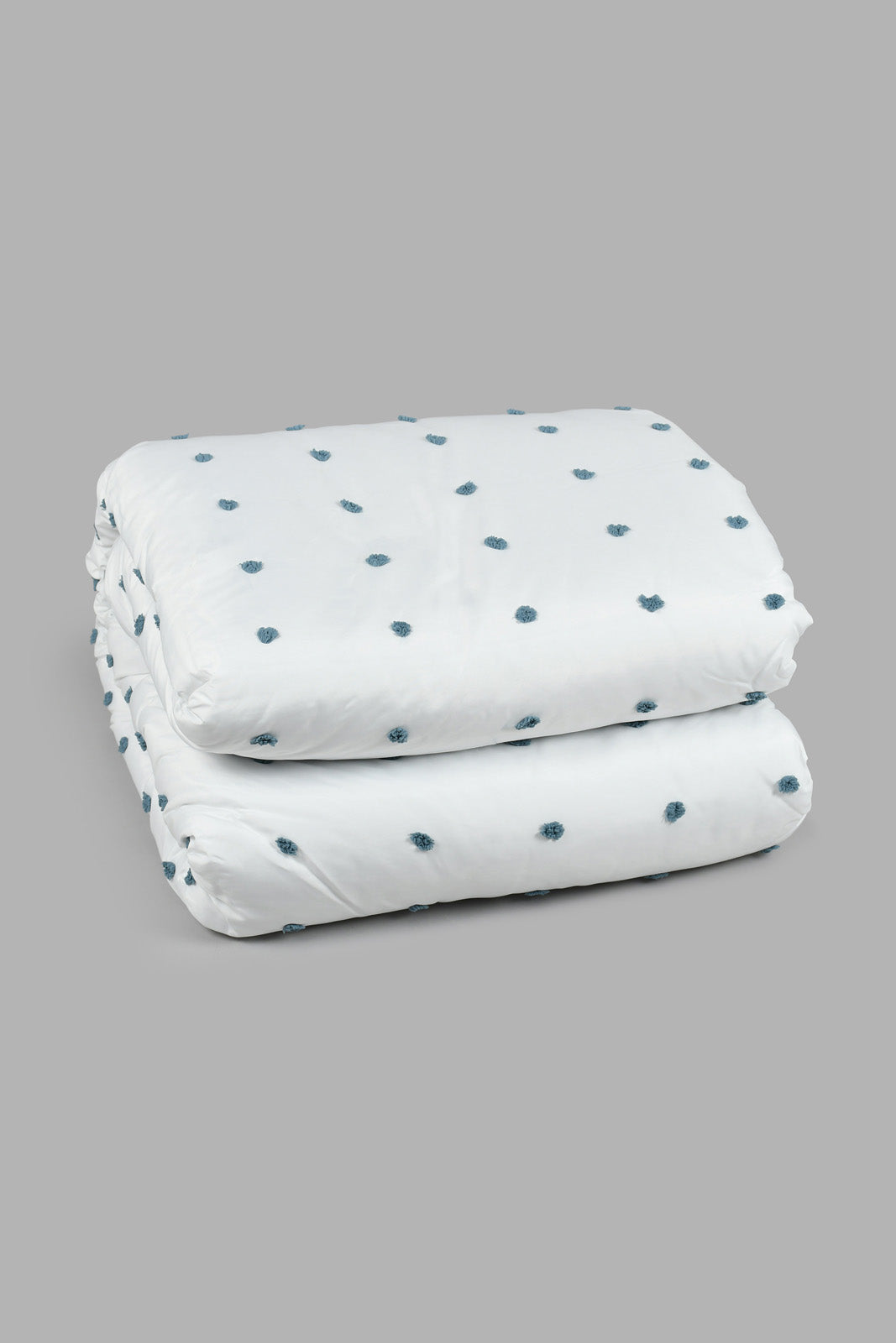 Redtag-White/Teal-Clip-Jacquard-3-Piece-Comforter-Set-(King-Size)-Comforters-Home-Bedroom-