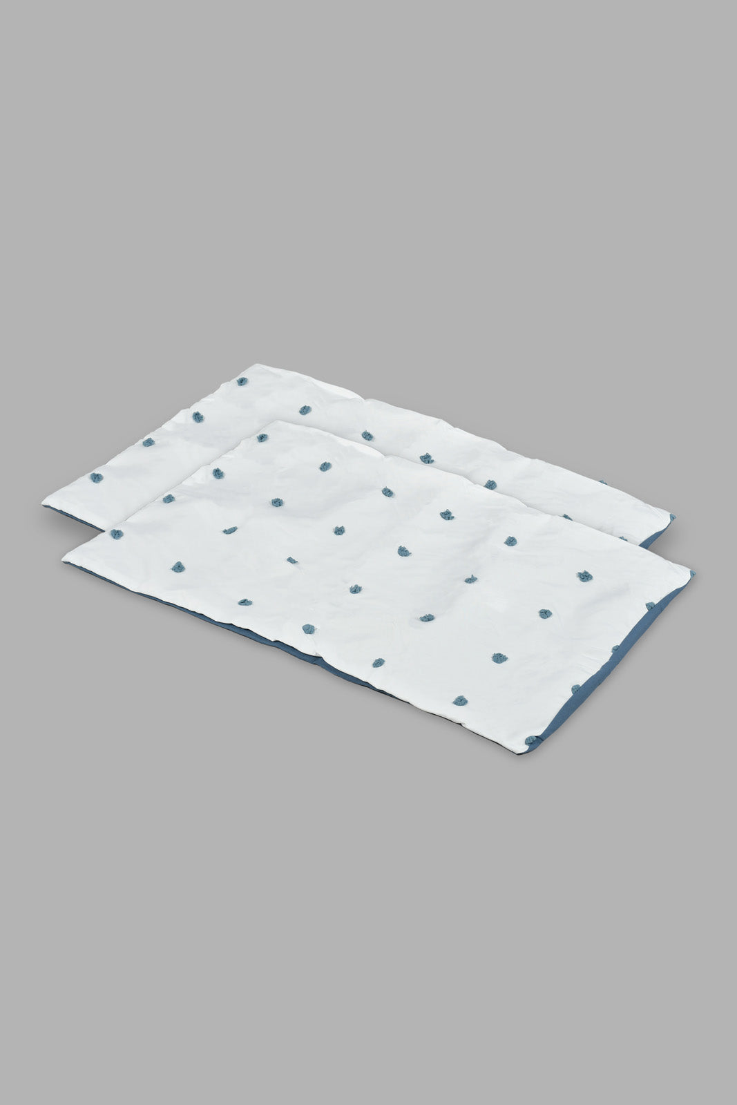 Redtag-White/Teal-Clip-Jacquard-3-Piece-Comforter-Set-(King-Size)-Comforters-Home-Bedroom-
