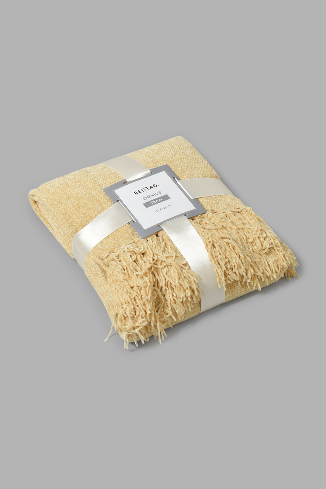 Redtag-Mustard-Chenille-Throw-With-Fringe-Throws-Home-Bedroom-
