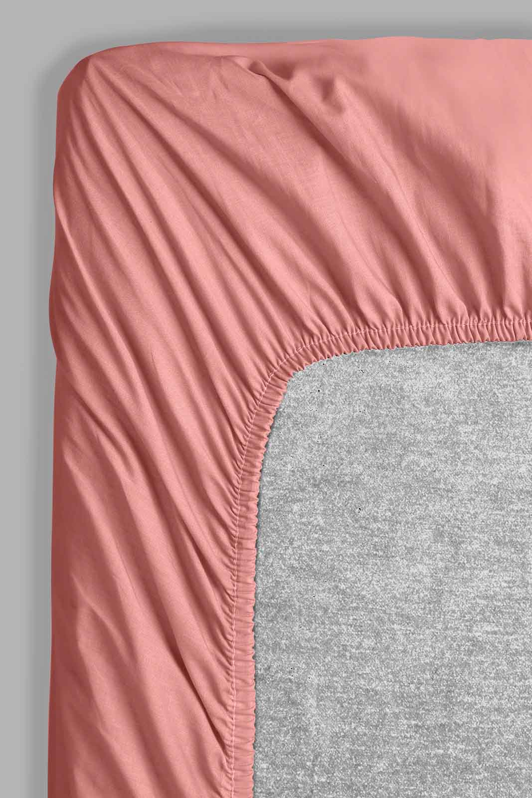 Redtag-Pink-Cotton-Fitted-Sheet-(Super-King-Size)-Fitted-Sheets-Home-Bedroom-