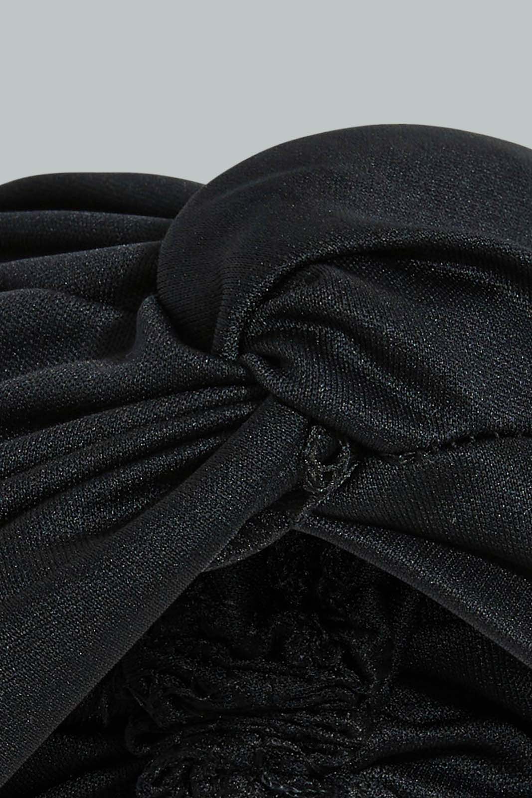 Redtag-Black-Pleaded-Modest-Cap-Modest-Caps-Women-