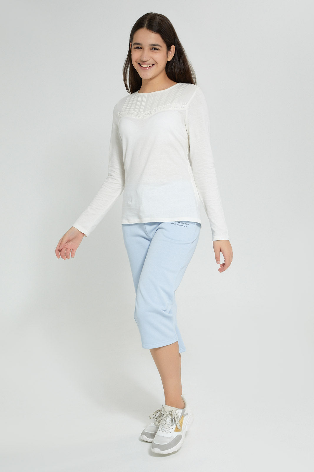 Redtag-Lt-Blue-Culottes-Pant-Joggers-Senior-Girls-9 to 14 Years