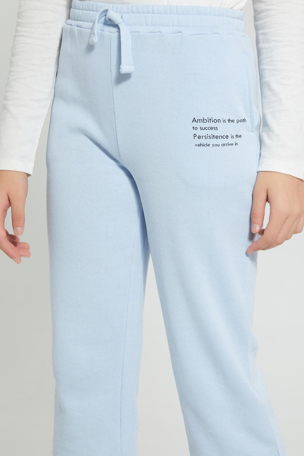 Redtag-Lt-Blue-Culottes-Pant-Joggers-Senior-Girls-9 to 14 Years