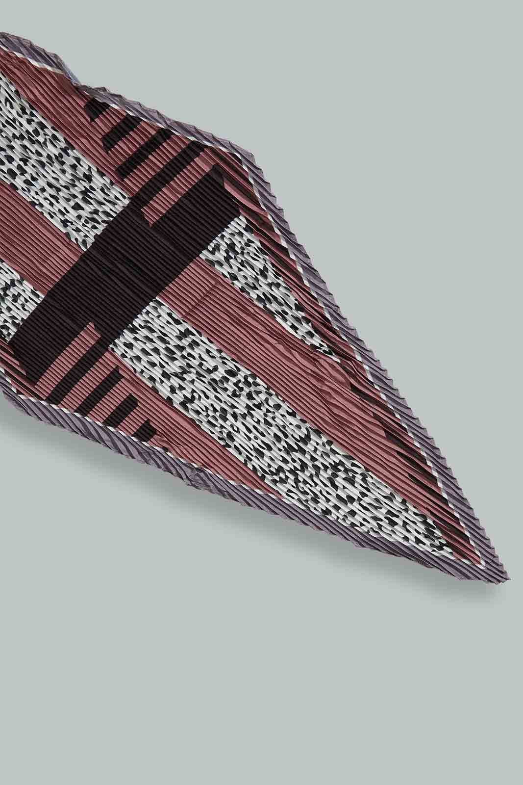 Beige Pleaded Scarf
