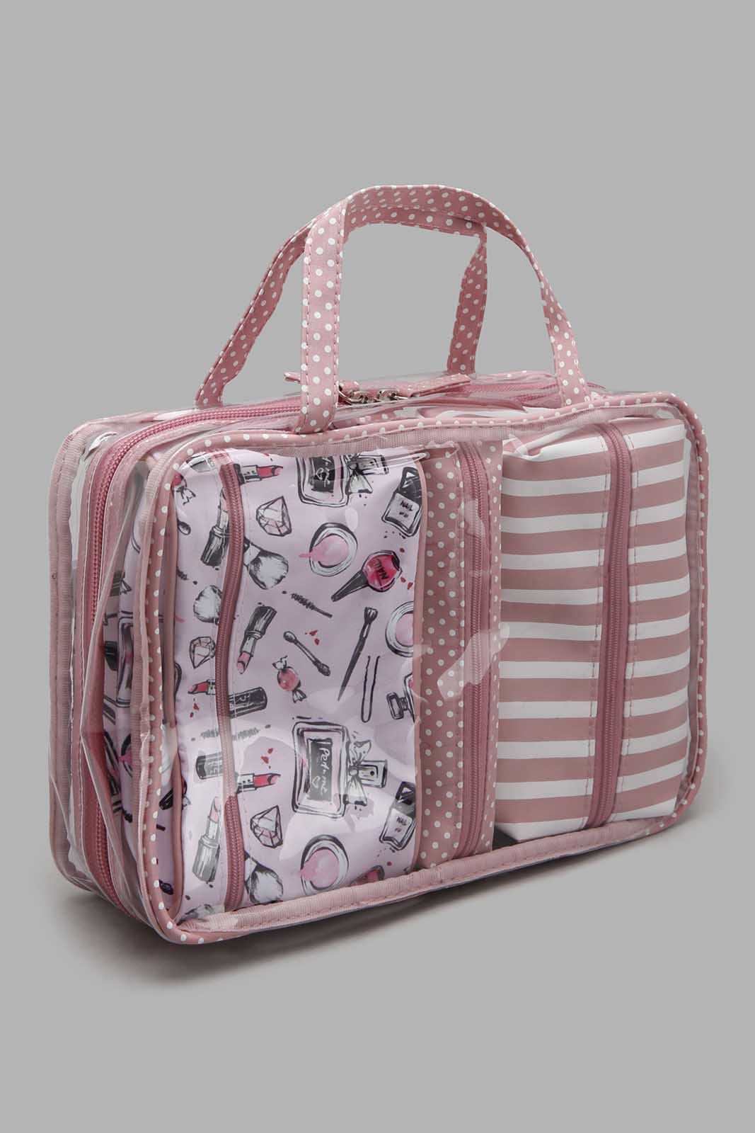 Redtag-Pink-Polka-Dots-Cosmetic-Pouches-Cosmetic-Pouches-Women-