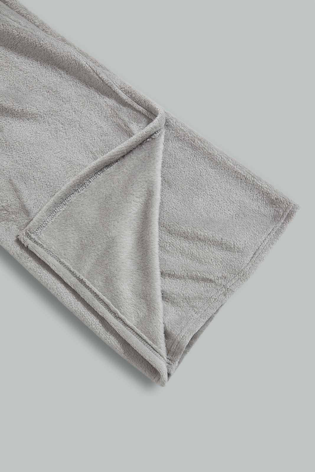 Redtag-Grey-Penguin-Hooded-Blanket-Baby-Blankets-Baby-0 to 12 Months
