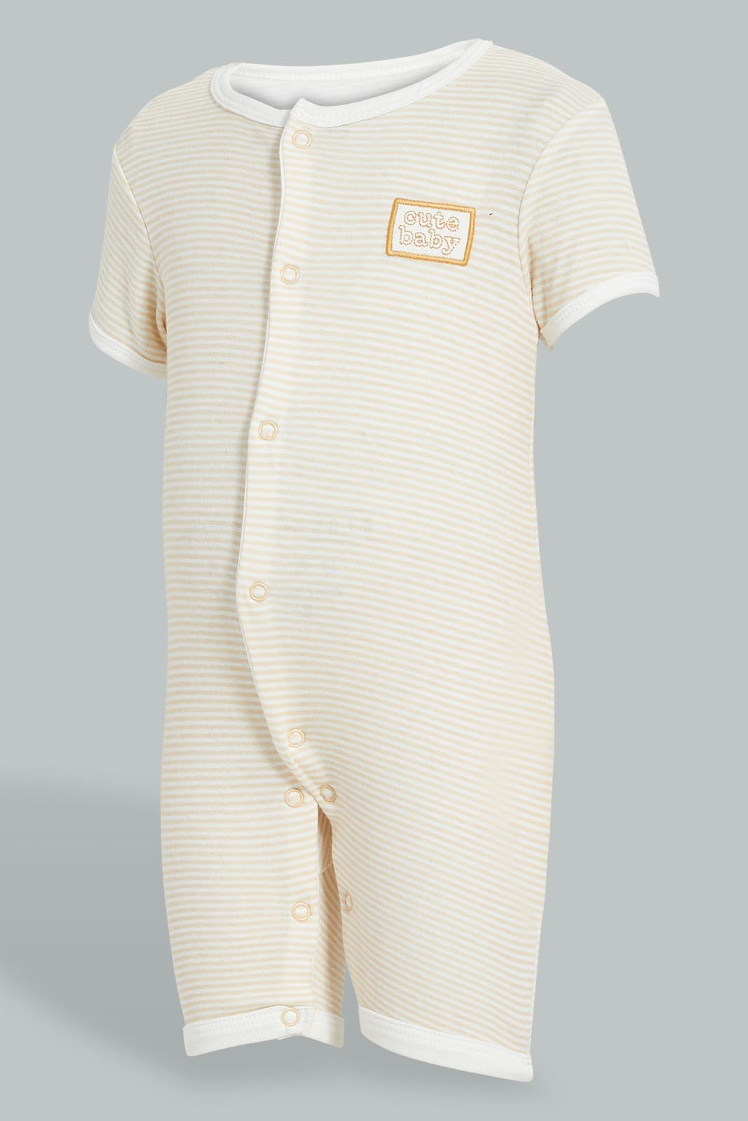 Redtag-Beige-Stripe-And-Animal-Print-Romper-Colour:Beige,-Filter:Baby-(0-to-12-Mths),-NBF-Rompers,-New-In,-New-In-NBF,-Non-Sale,-S22B,-Section:Kidswear-Baby-0 to 12 Months