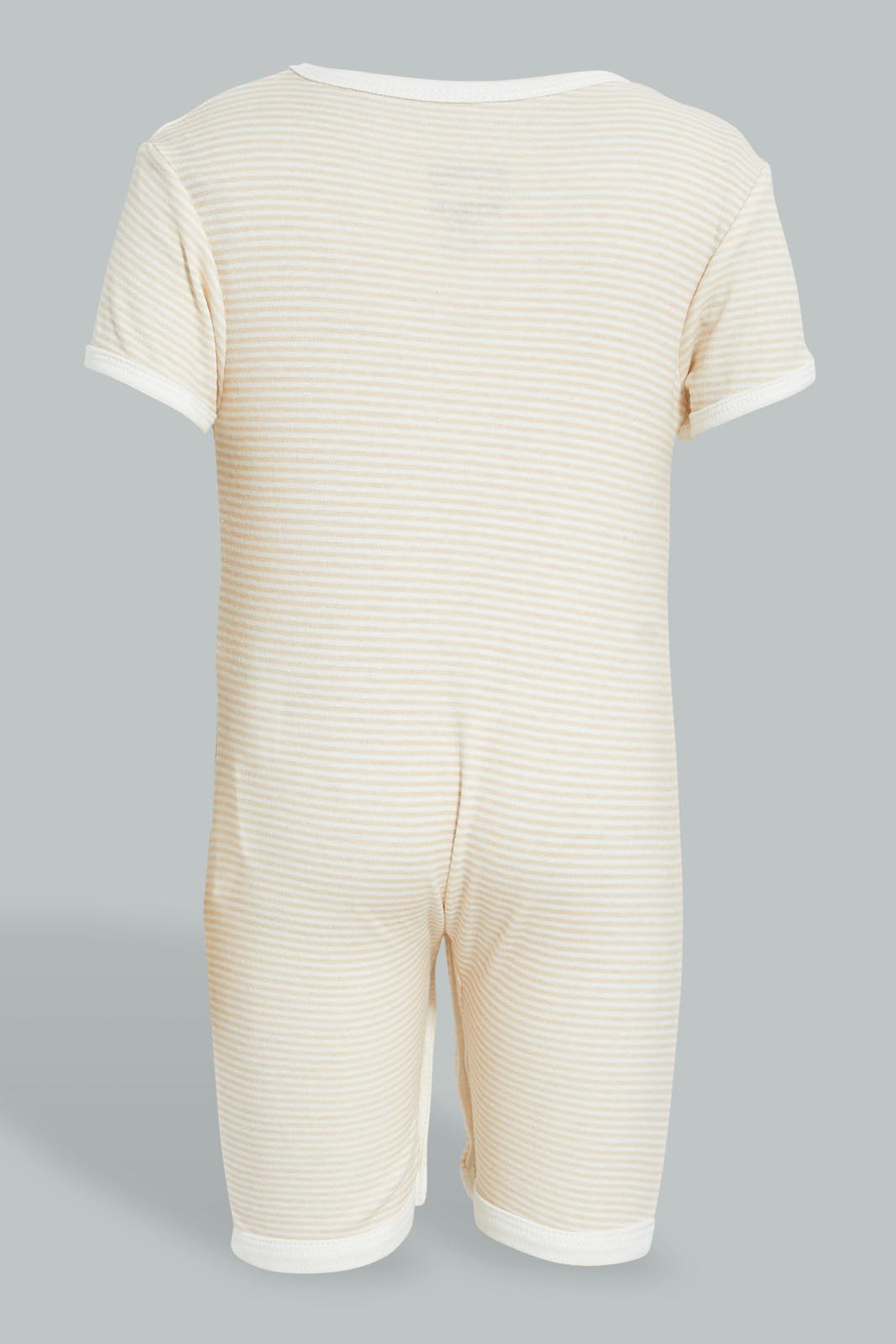 Redtag-Beige-Stripe-And-Animal-Print-Romper-Colour:Beige,-Filter:Baby-(0-to-12-Mths),-NBF-Rompers,-New-In,-New-In-NBF,-Non-Sale,-S22B,-Section:Kidswear-Baby-0 to 12 Months