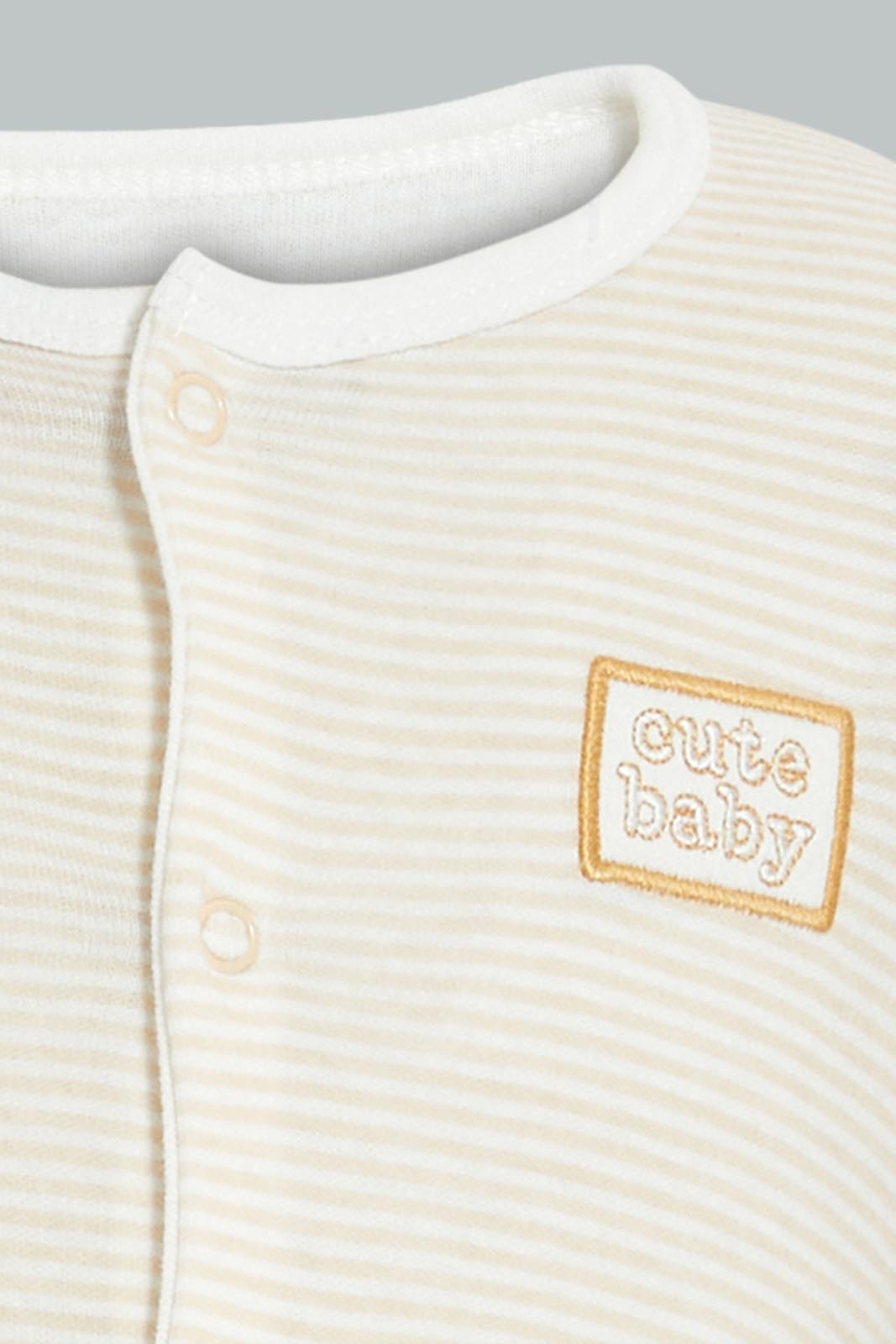 Redtag-Beige-Stripe-And-Animal-Print-Romper-Colour:Beige,-Filter:Baby-(0-to-12-Mths),-NBF-Rompers,-New-In,-New-In-NBF,-Non-Sale,-S22B,-Section:Kidswear-Baby-0 to 12 Months