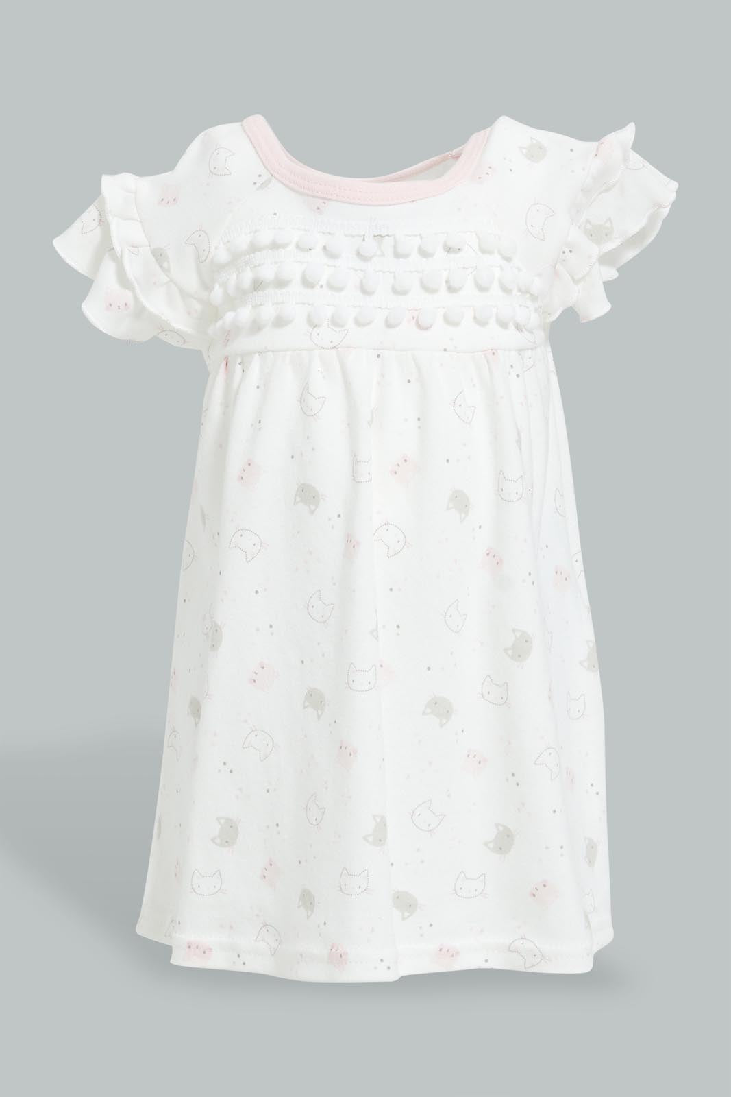 Redtag-Pink-Kitten-Shift-Dress-Colour:Pink,-Filter:Baby-(0-to-12-Mths),-NBG-Dresses,-New-In,-New-In-NBG,-Non-Sale,-S22B,-Section:Kidswear-Baby-0 to 12 Months