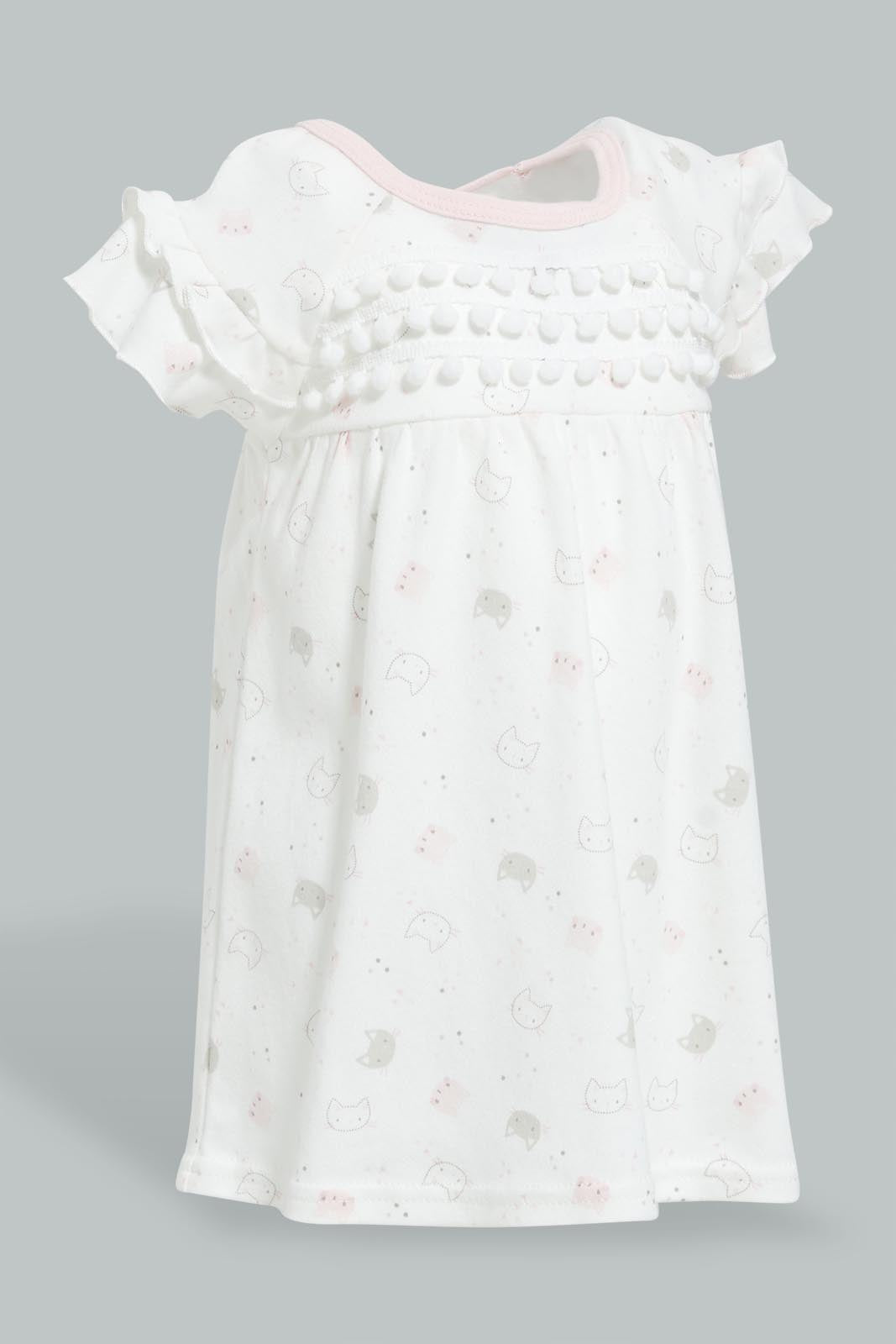 Redtag-Pink-Kitten-Shift-Dress-Colour:Pink,-Filter:Baby-(0-to-12-Mths),-NBG-Dresses,-New-In,-New-In-NBG,-Non-Sale,-S22B,-Section:Kidswear-Baby-0 to 12 Months