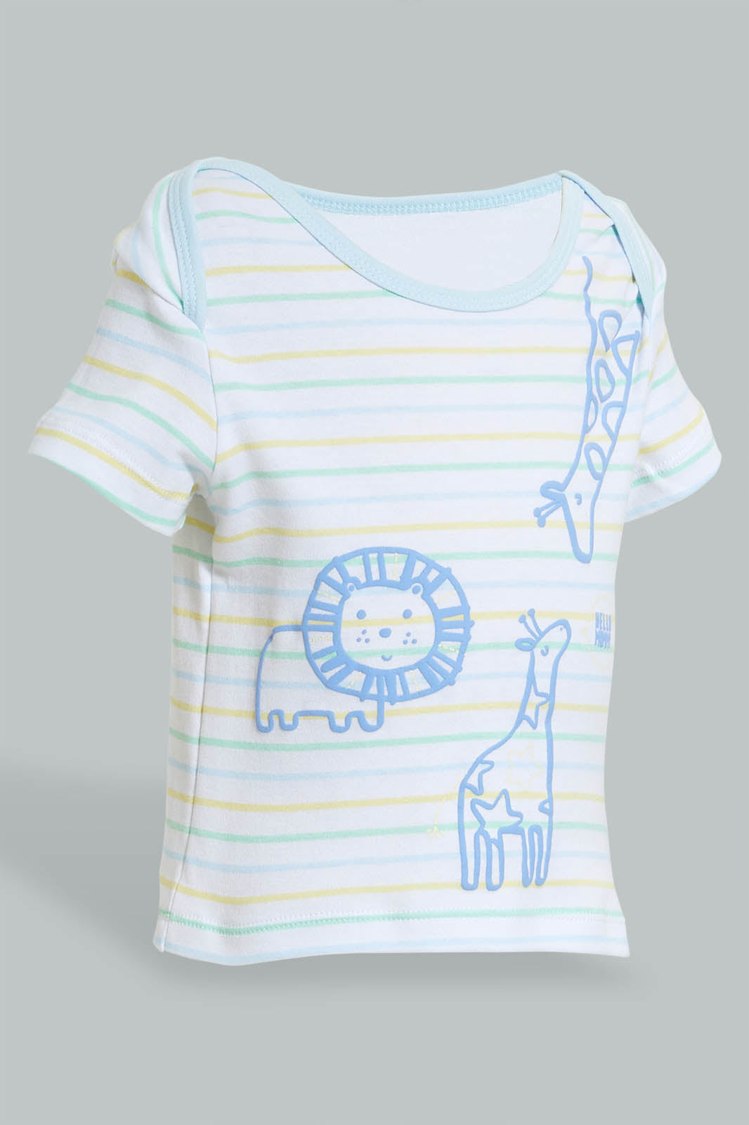 Redtag-Blue-Giraffe-T-Shirt-&-Shorts-Set-Colour:Blue,-Filter:Baby-(0-to-12-Mths),-NBF-Sleepsuits,-New-In,-New-In-NBF,-Non-Sale,-S22B,-Section:Kidswear-Baby-0 to 12 Months
