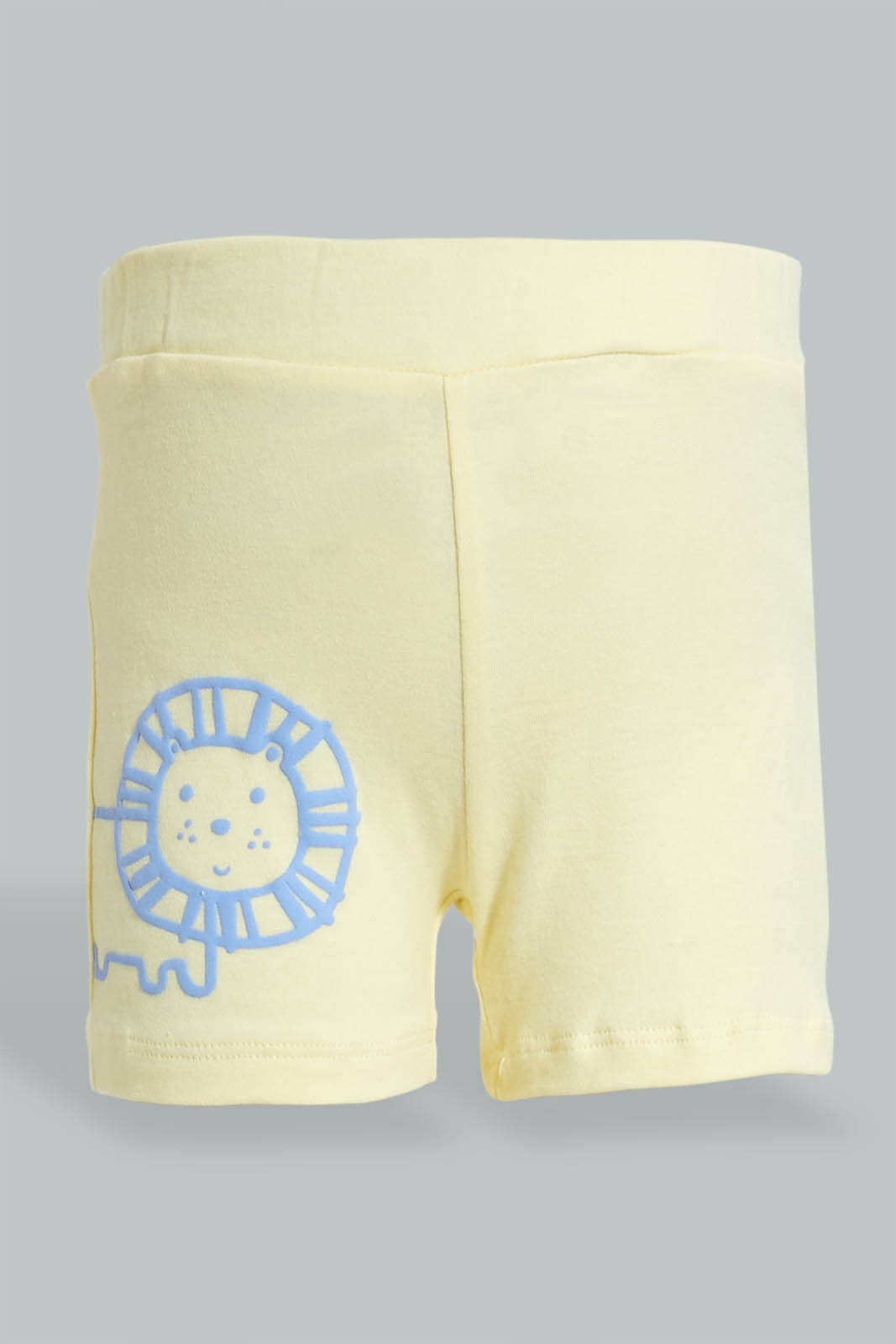 Redtag-Blue-And-Yellow-Lion-T-Shirt-&-Shorts-Set-Colour:Blue,-Filter:Baby-(0-to-12-Mths),-NBF-Sleepsuits,-New-In,-New-In-NBF,-Non-Sale,-S22B,-Section:Kidswear-Baby-0 to 12 Months