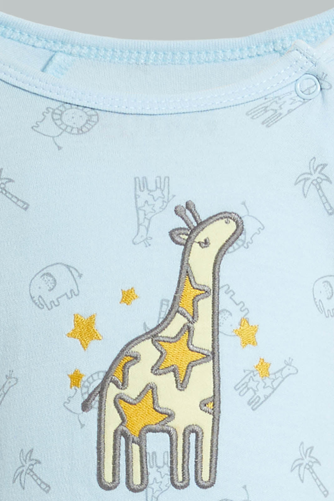 Redtag-Blue-And-Yellow-Lion-T-Shirt-&-Shorts-Set-Colour:Blue,-Filter:Baby-(0-to-12-Mths),-NBF-Sleepsuits,-New-In,-New-In-NBF,-Non-Sale,-S22B,-Section:Kidswear-Baby-0 to 12 Months