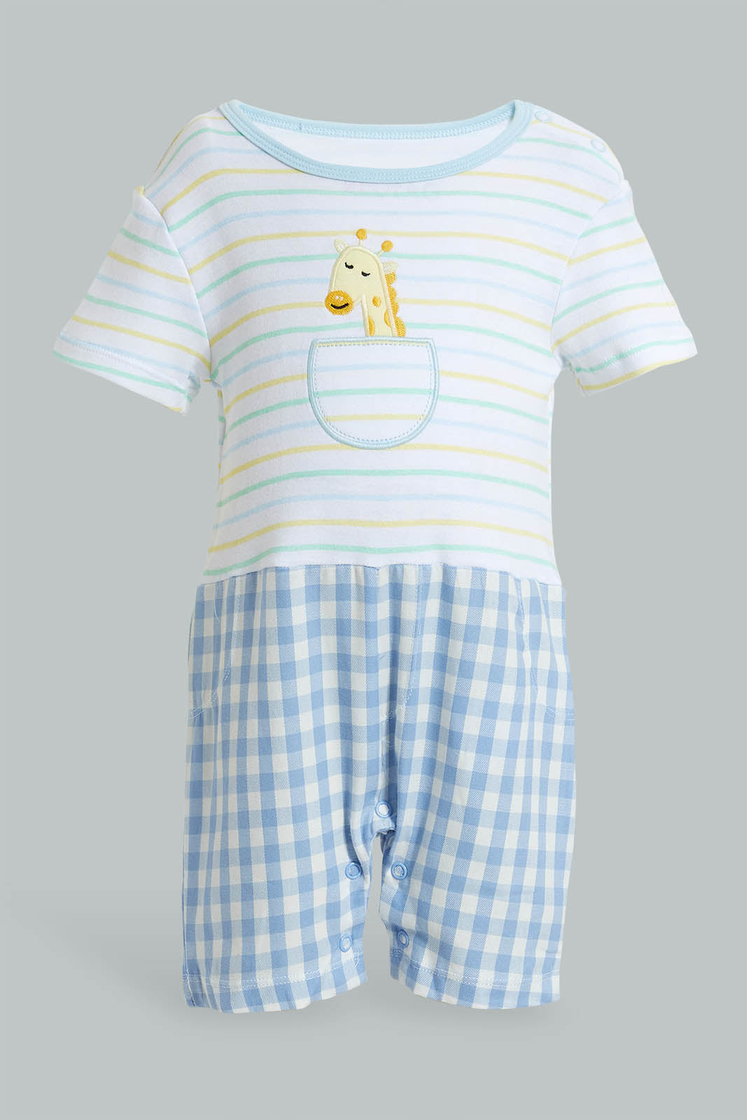 Redtag-Blue-Stripe-Romper-Colour:Blue,-Filter:Baby-(0-to-12-Mths),-NBF-Rompers,-New-In,-New-In-NBF,-Non-Sale,-S22B,-Section:Kidswear-Baby-0 to 12 Months
