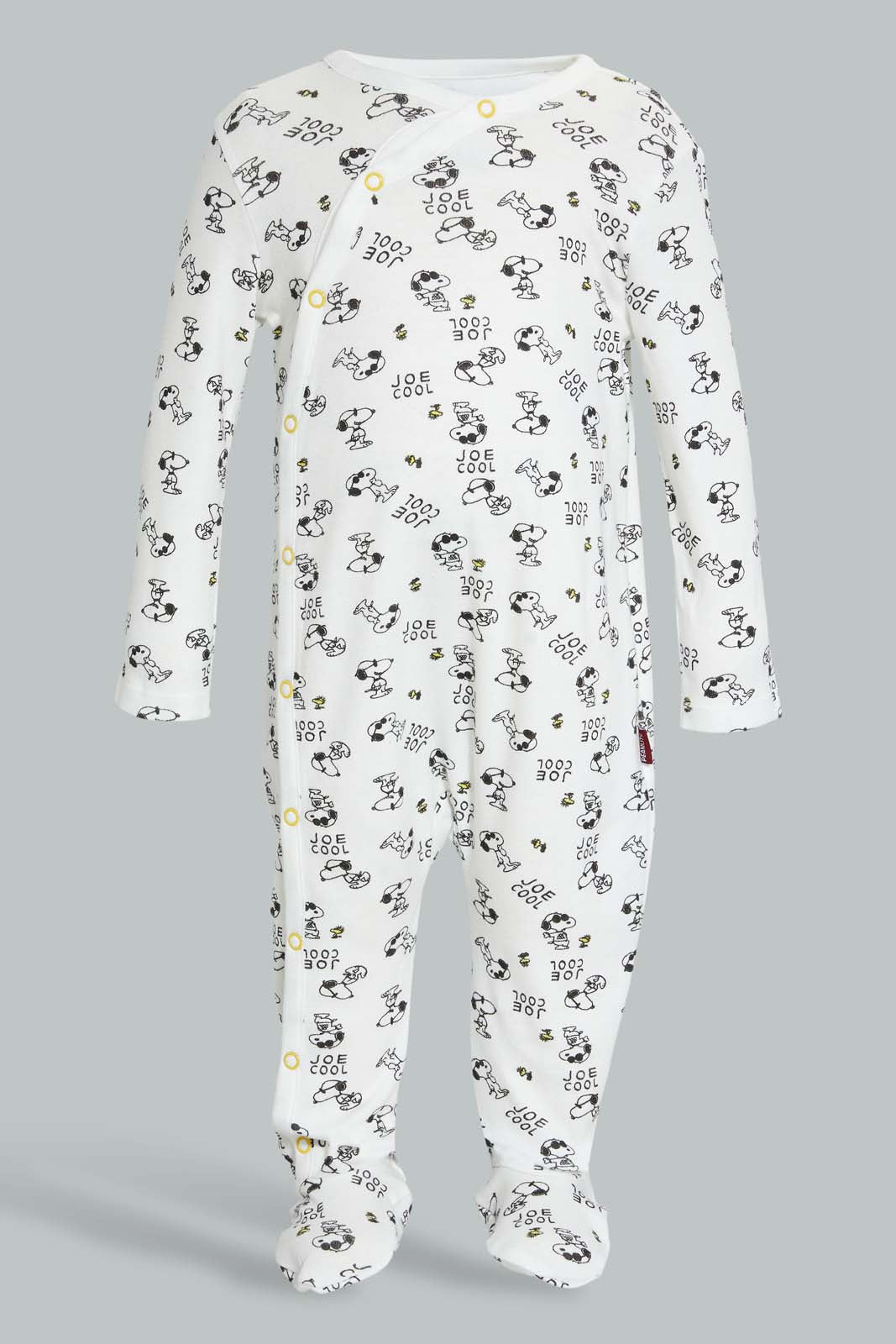 Redtag-White-And-Grey-Peanut-2-Piece-Pack-Sleep-Suit-Sleepsuits-Baby-0 to 12 Months