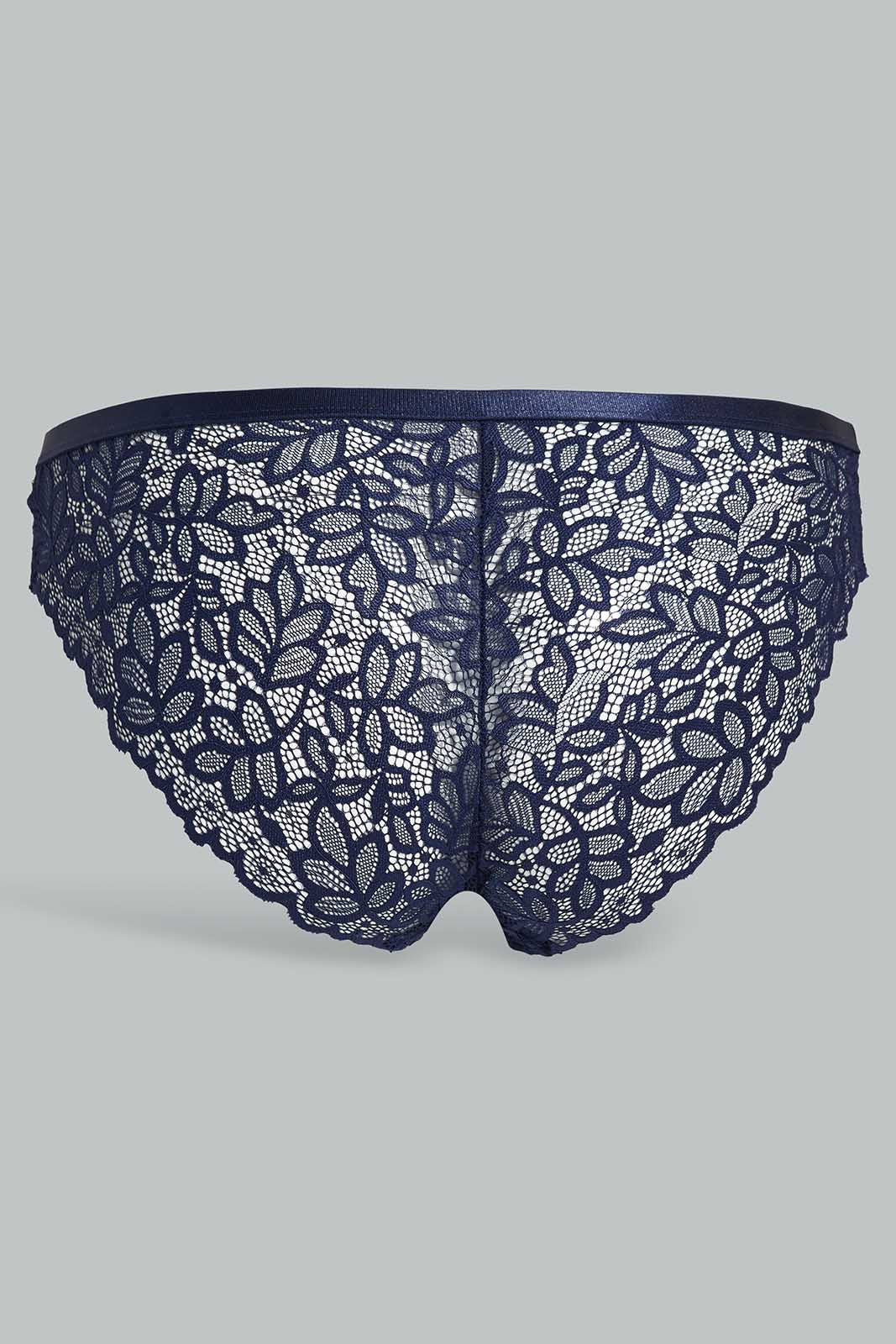 Redtag-Navy/Lt-Blue-Plain-Lace-Boyleg-Brief-(2-Pack)-Category:Briefs,-Colour:Assorted,-Deals:New-In,-Filter:Women's-Clothing,-New-In-Women-APL,-Non-Sale,-Section:Women,-W22O,-Women-Briefs--