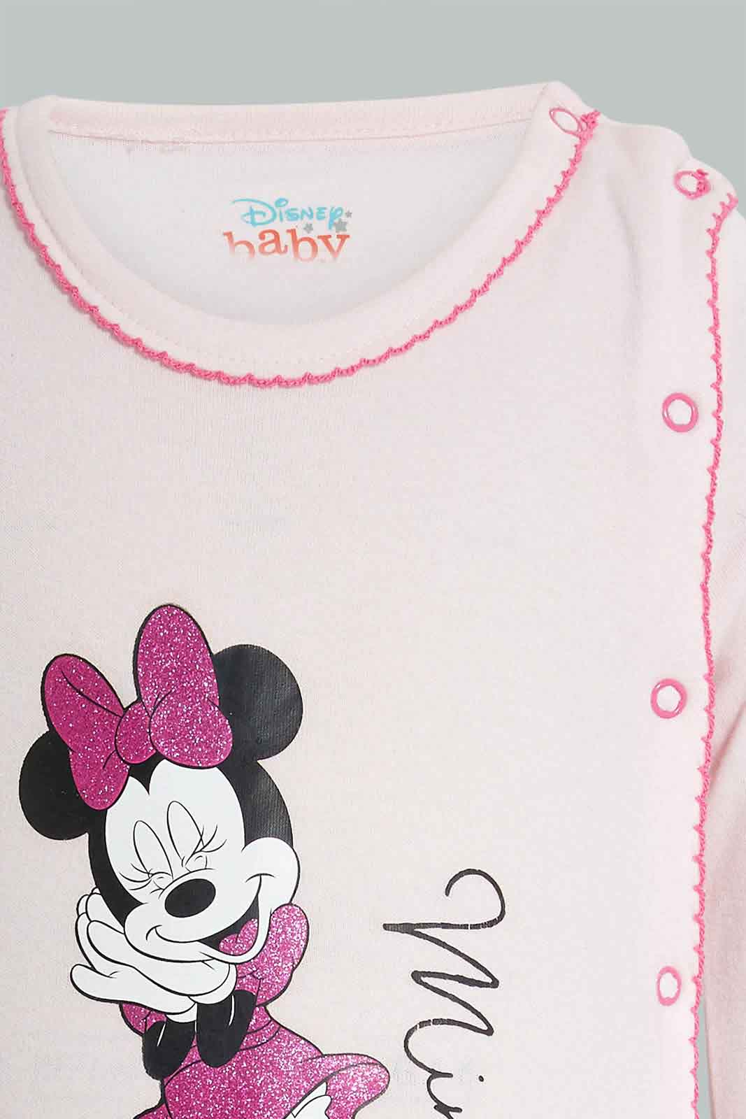 Redtag-Pink-Minnie-Mouse-2-Piece-Pack-Sleep-Suit-Sleepsuits-Baby-0 to 12 Months
