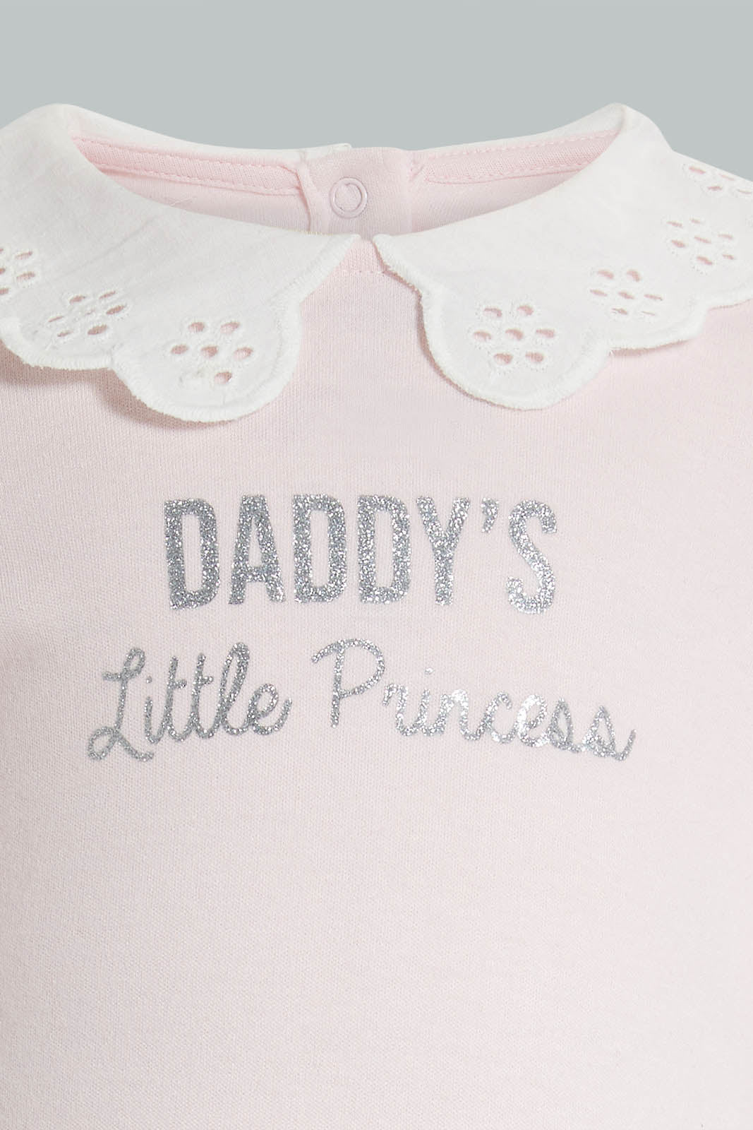 Redtag-Pink-Peterpan-Collar-Sleepsuit-Sleepsuits-Baby-0 to 12 Months