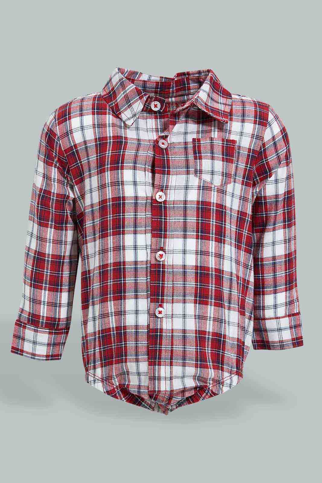 Redtag-Navy-Check-Shirt-&-Trouser-Set-Colour:Navy,-Filter:Baby-(0-to-12-Mths),-NBF-Gift-Sets,-New-In,-New-In-NBF,-Non-Sale,-S22B,-Section:Kidswear-Baby-0 to 12 Months