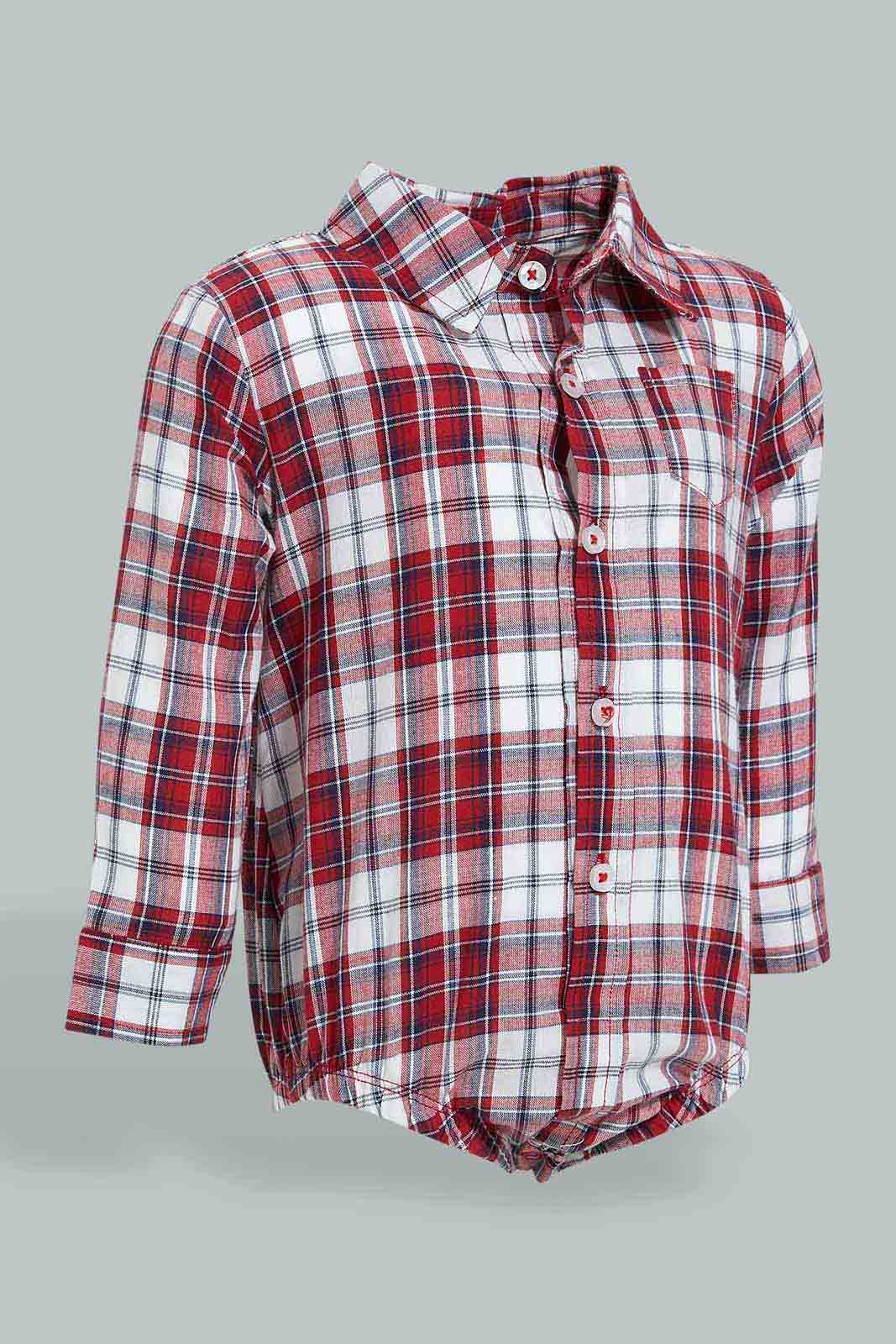 Redtag-Navy-Check-Shirt-&-Trouser-Set-Colour:Navy,-Filter:Baby-(0-to-12-Mths),-NBF-Gift-Sets,-New-In,-New-In-NBF,-Non-Sale,-S22B,-Section:Kidswear-Baby-0 to 12 Months