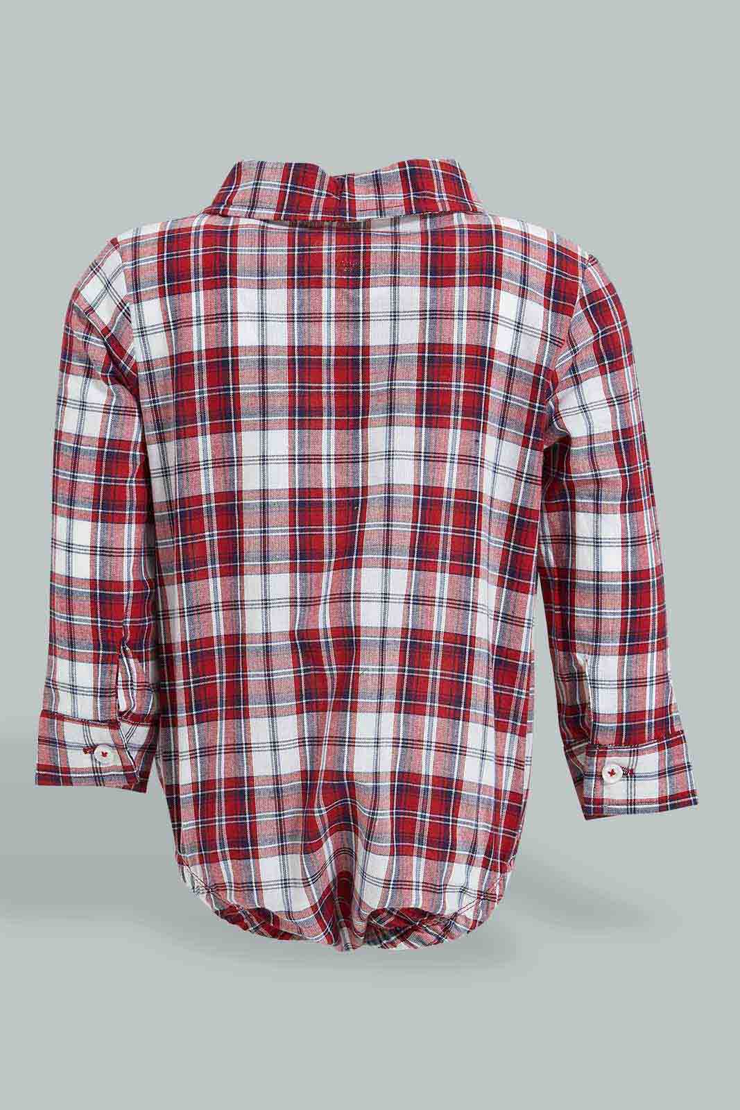 Redtag-Navy-Check-Shirt-&-Trouser-Set-Colour:Navy,-Filter:Baby-(0-to-12-Mths),-NBF-Gift-Sets,-New-In,-New-In-NBF,-Non-Sale,-S22B,-Section:Kidswear-Baby-0 to 12 Months