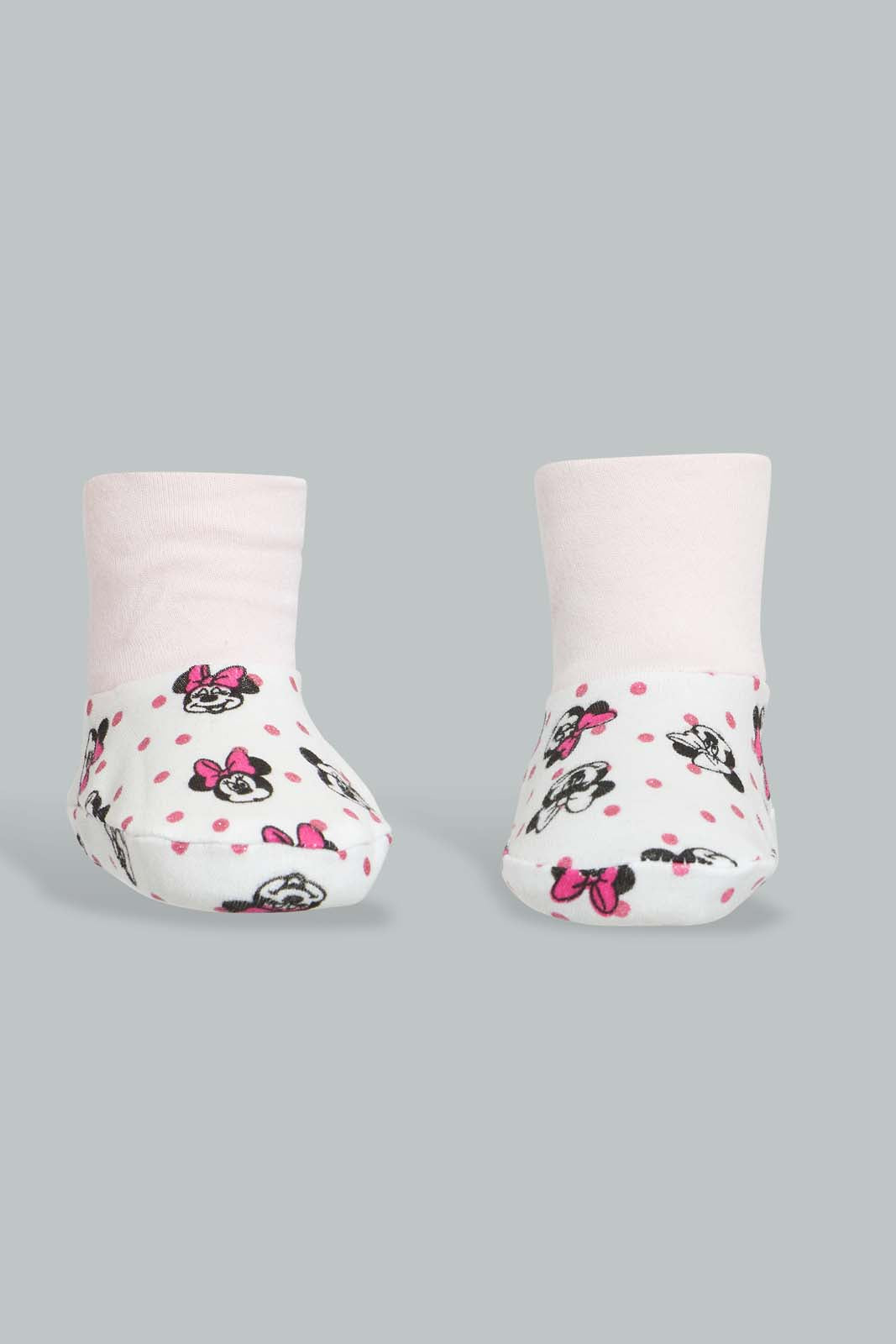 Redtag-Pink-Minnie-Mouse-Mittiens-&-Booties-Set-Gift-Sets-Baby-0 to 12 Months