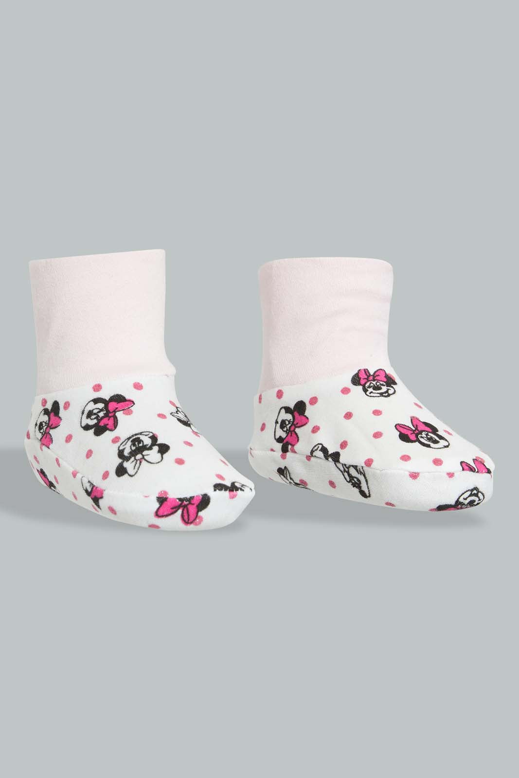 Redtag-Pink-Minnie-Mouse-Mittiens-&-Booties-Set-Gift-Sets-Baby-0 to 12 Months