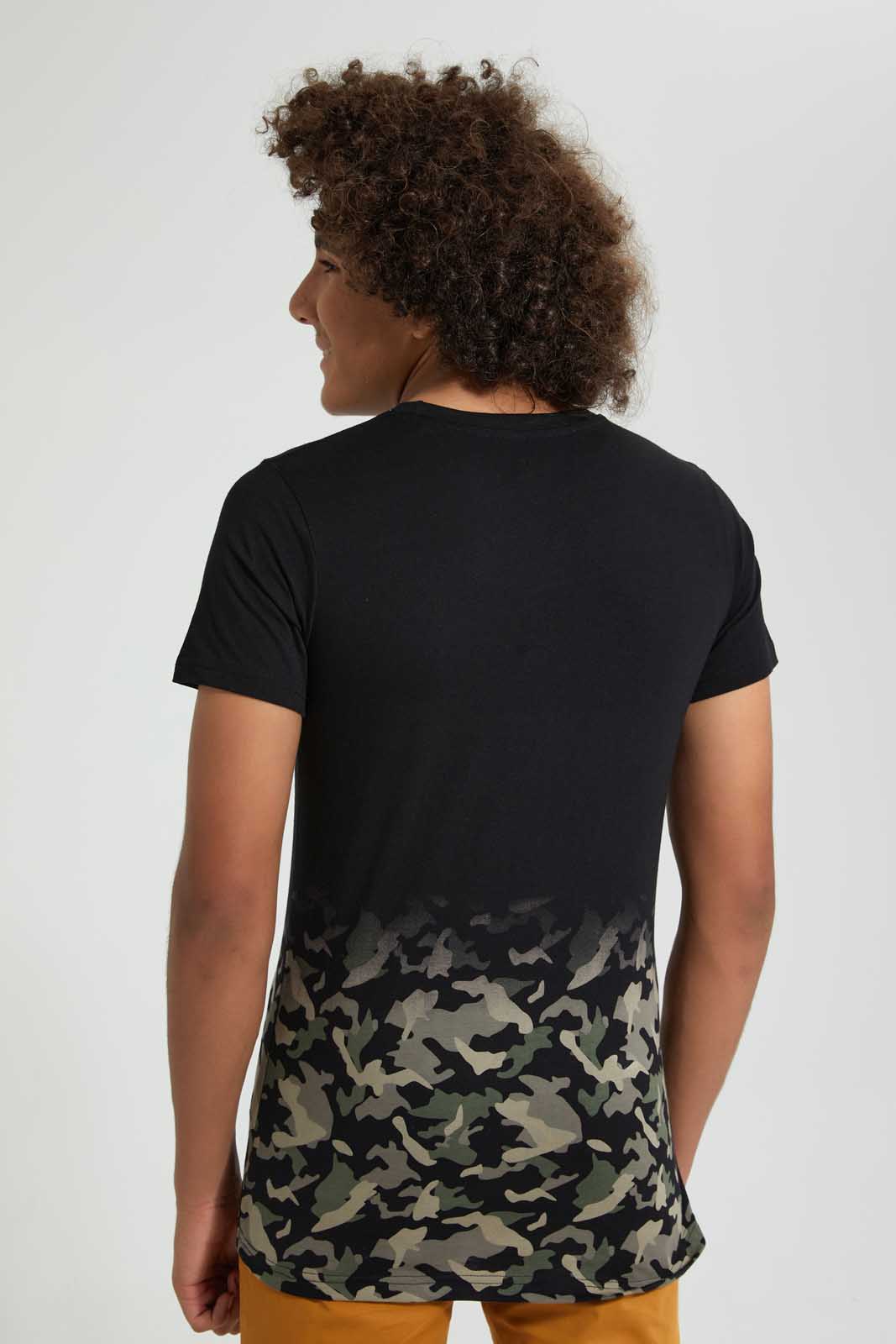 Redtag-C-Print-Controller-Hd-T-Shirt-All-Over-Prints-Senior-Boys-9 to 14 Years