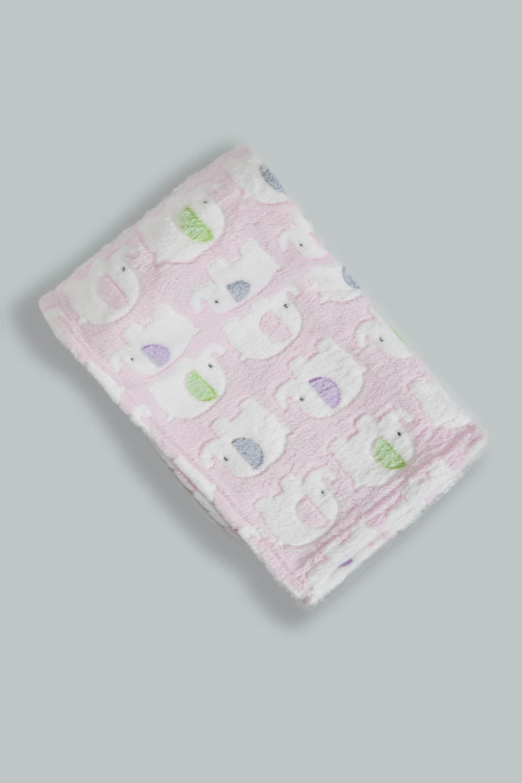 Redtag-Pink-Elephant-Jacquard-Blanket-Baby-Blankets-Baby-0 to 12 Months