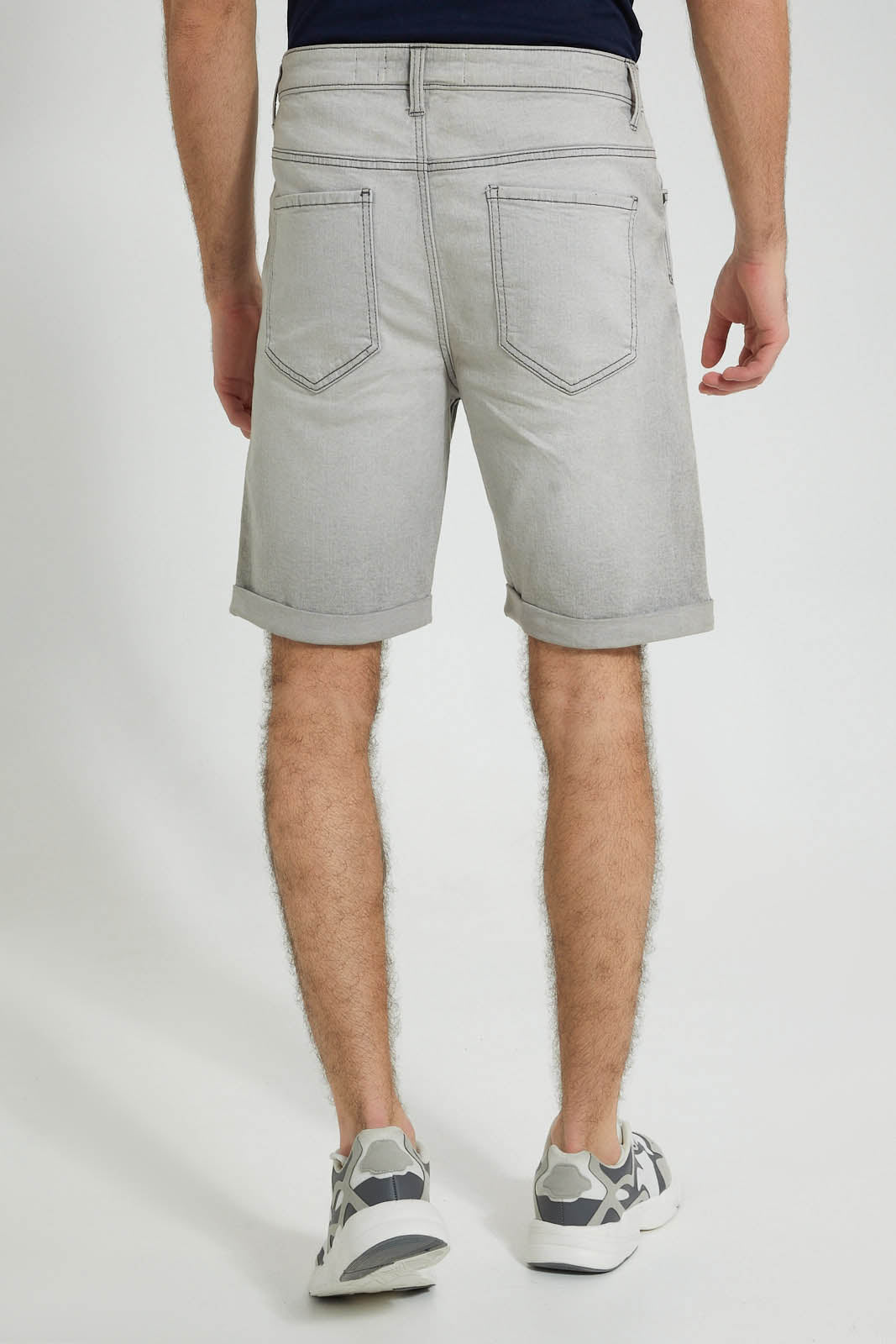 Redtag-Grey-5-Pocket-Denim-Shorts-Colour:Grey,-Filter:Men's-Clothing,-Men-Shorts,-New-In,-New-In-Men,-Non-Sale,-S22B,-Section:Men-Men's-