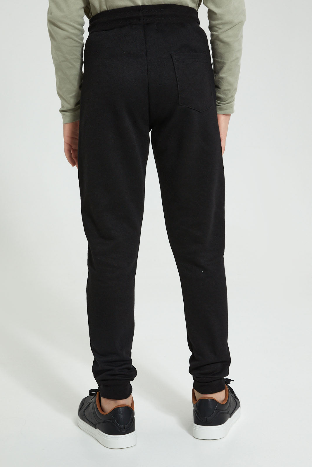 Redtag-Black-Heat-Seal-Zip-Active-Pant-Joggers-Senior-Boys-9 to 14 Years