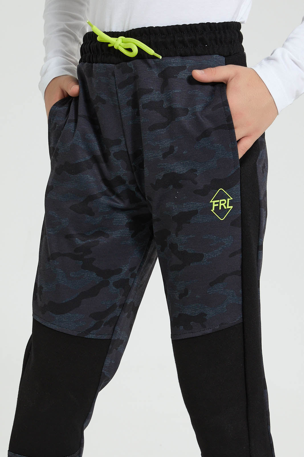 Redtag-Black-C-Biker-Knee-Active-Pant-Joggers-Senior-Boys-9 to 14 Years