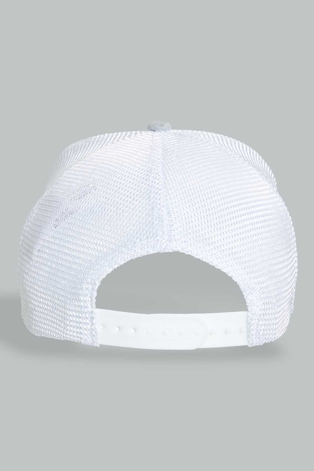 Redtag-Grey-And-White-Cap-With-Pu-Patch-Caps-Men's-