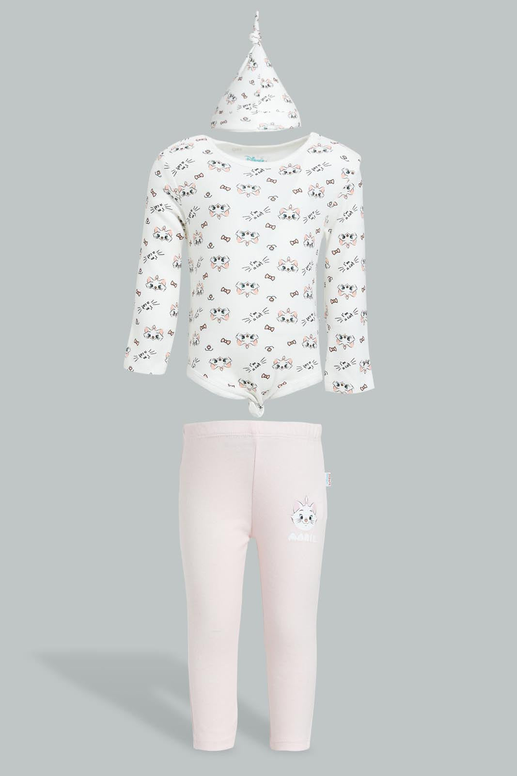 Redtag-Pink-And-White-Marie-3Piece-Pack-Set-Colour:Pink,-Filter:Baby-(0-to-12-Mths),-NBG-Gift-Sets,-New-In,-New-In-NBG,-Non-Sale,-S22B,-Section:Kidswear-Baby-0 to 12 Months
