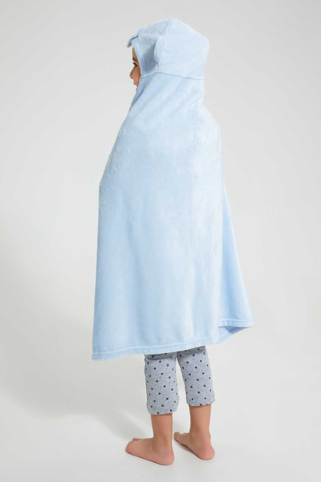 Redtag-Blue-Elphant-Hodded-Blanket-Baby-Blankets-Baby-0 to 12 Months