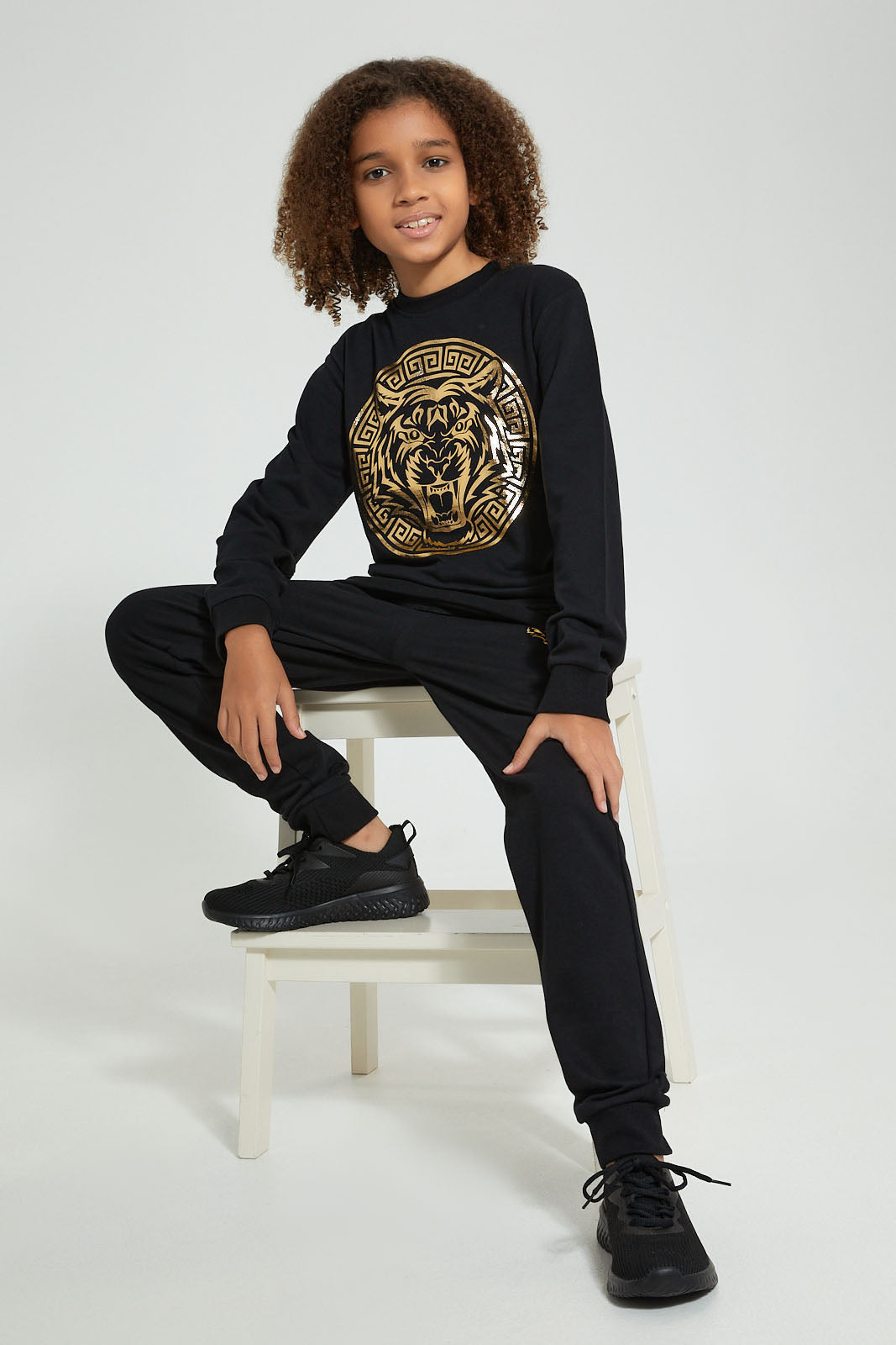 Black Lion Face Jog Suit (2 Piece)