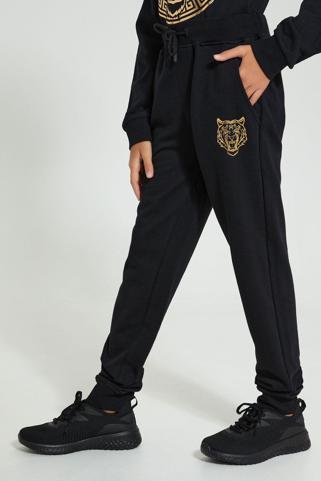 Black Lion Face Jog Suit (2 Piece)