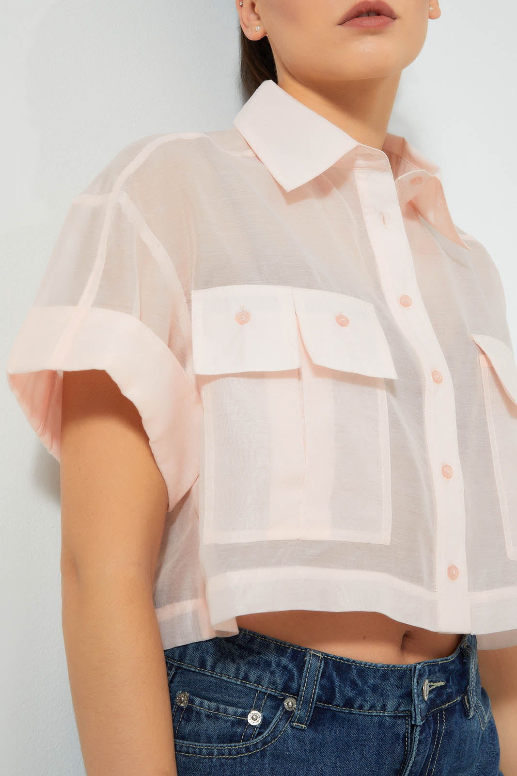 Redtag-Pink-Utility-Crop-Blouse-Blouses-Women's-