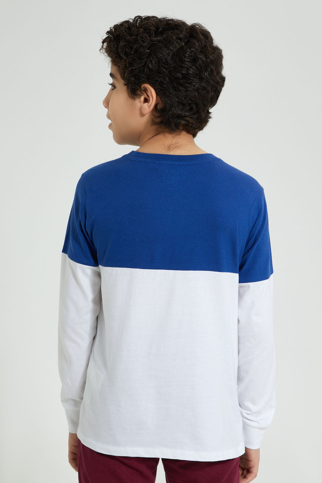 Redtag-Blue-Tape-In-Between-T-Shirt-Embellished-Senior-Boys-9 to 14 Years