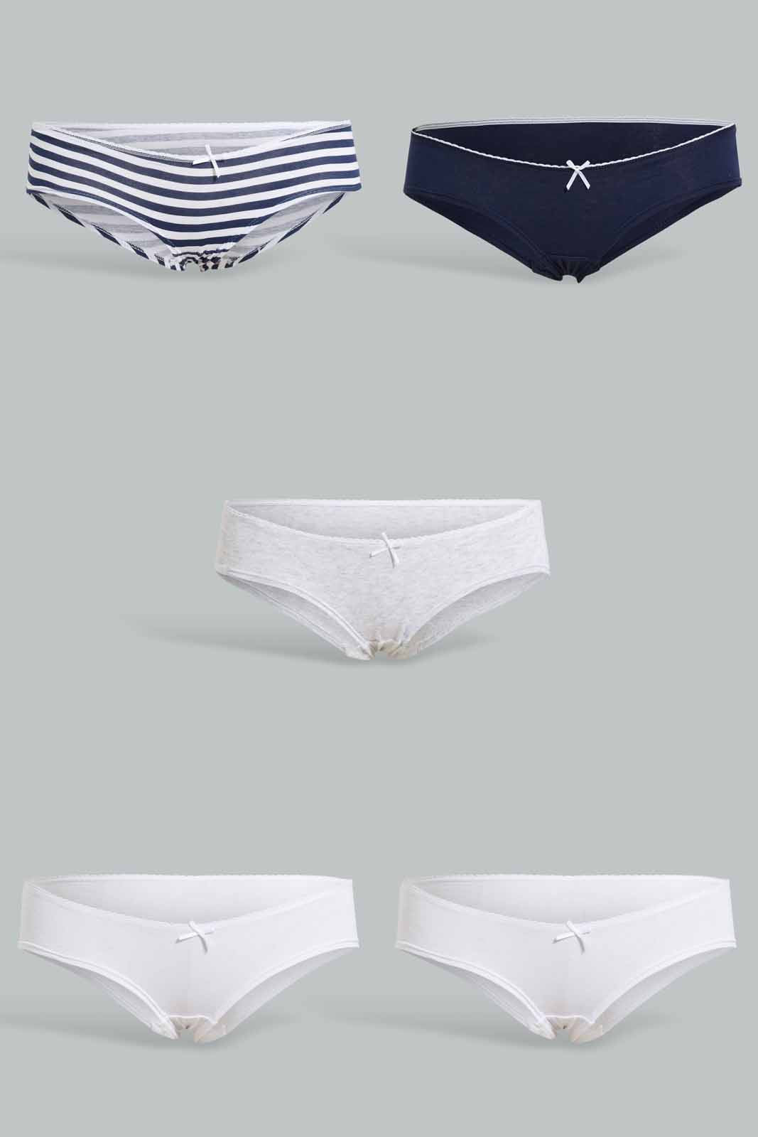 Redtag-Assorted-Print/Plain-Boyleg-Briefs-(5-Pack)-Briefs-Boyleg-Women's-