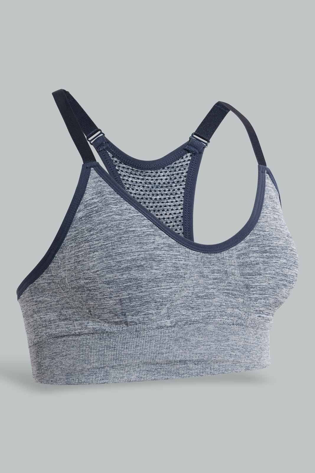 Redtag-Black-Plain-Padded-Sports-Bra-Sports-Bras-Women's-
