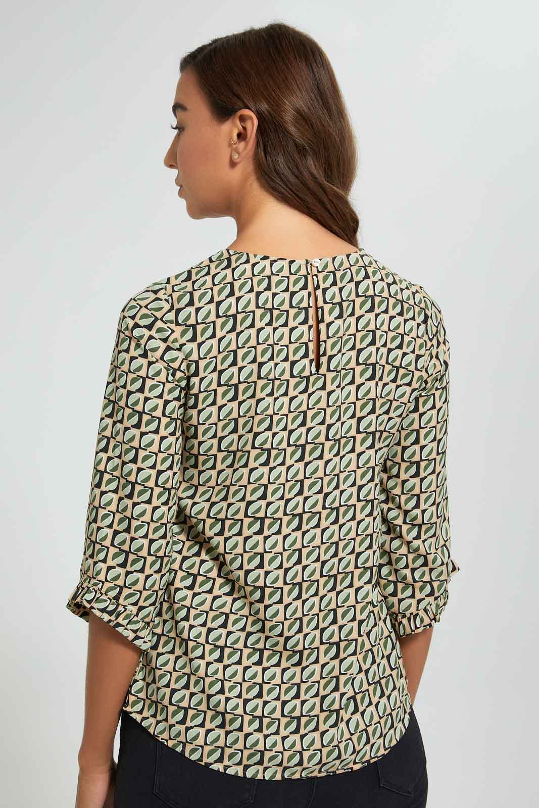 Redtag-Basic-Printed-3/4-Sleeve-Blouse-Blouses-Women's-0
