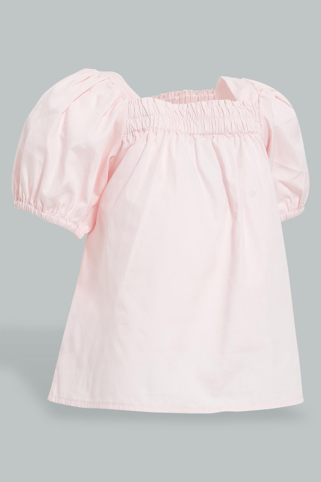 Redtag-Pink-Puff-Sleeves-Plain-Top-Colour:Pink,-Filter:Infant-Girls-(3-to-24-Mths),-Infant-Girls-Blouses,-New-In,-New-In-ING,-Non-Sale,-S22B,-Section:Kidswear-Infant-Girls-3 to 24 Months