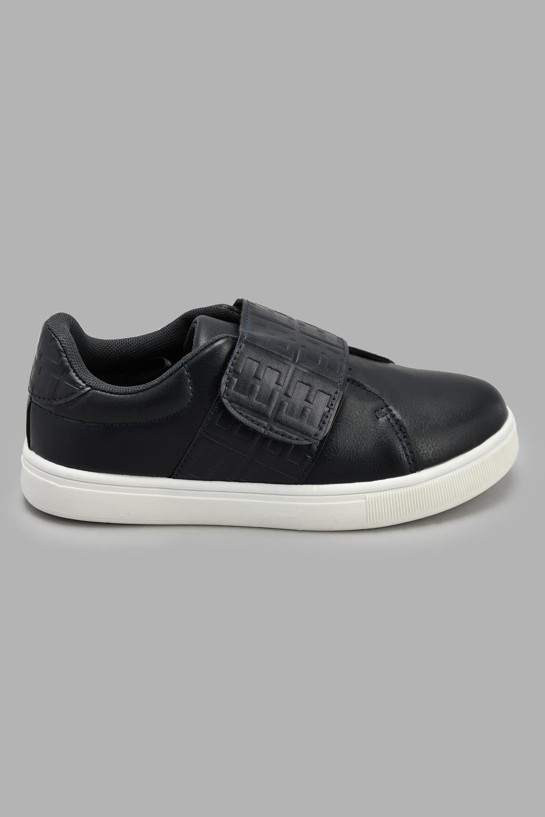Redtag-Navy-Monogram-Velcro-Sneaker-Sneakers-Senior-Boys-5 to 14 Years