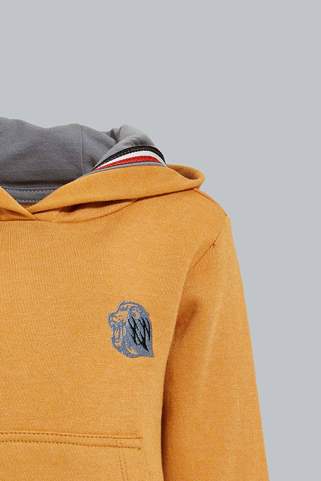 Redtag-Mustard-Hoody-Jog-Set-With-Kangaroo-Pocket-(2-Pack)-Jog-Sets-Infant-Boys-3 to 24 Months