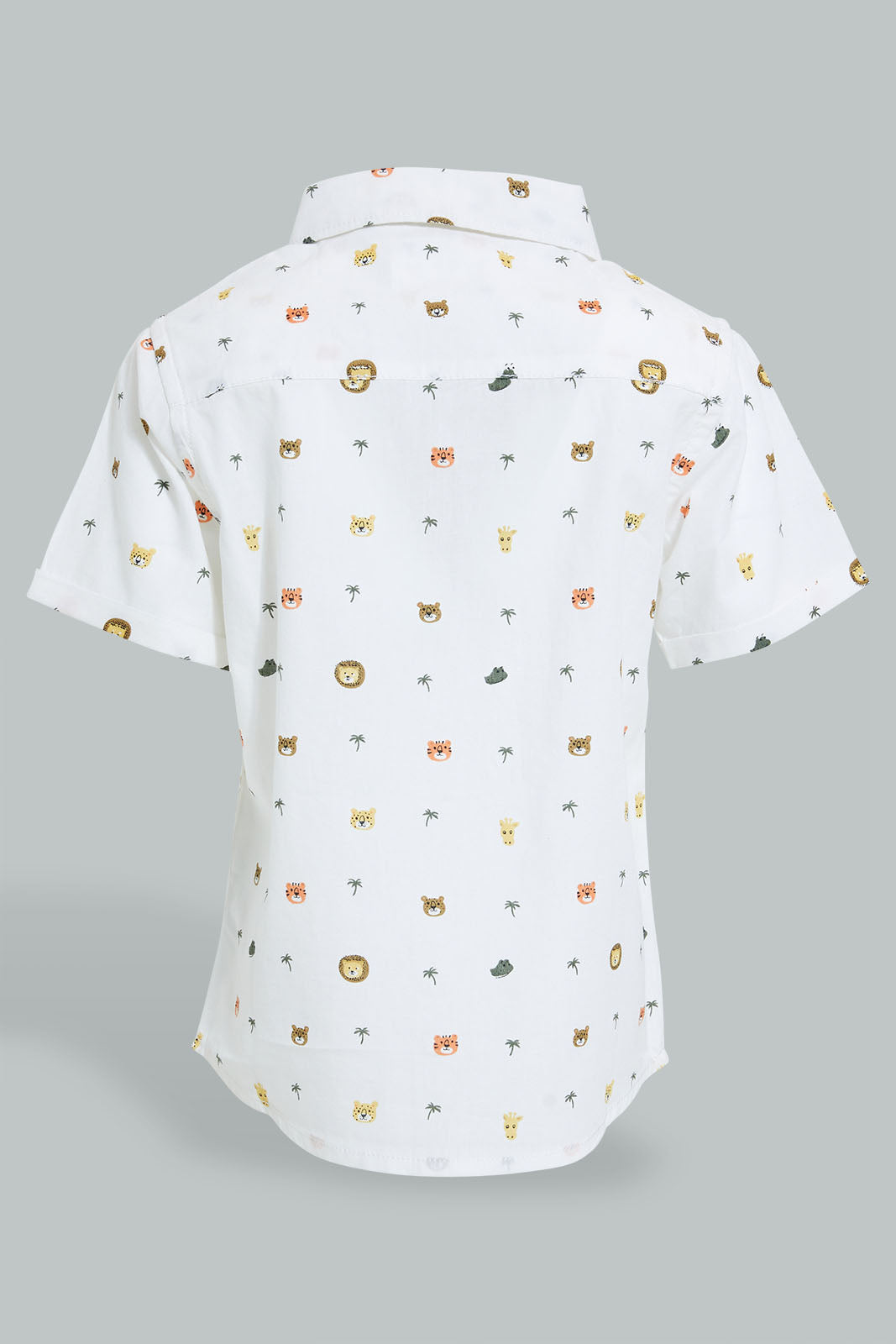 Redtag-White-Tiger-Printed-Short-Sleeve-Shirt-Colour:White,-Filter:Infant-Boys-(3-to-24-Mths),-Infant-Boys-Shirts,-New-In,-New-In-INB,-Non-Sale,-S22B,-Section:Kidswear,-TBL-Infant-Boys-3 to 24 Months