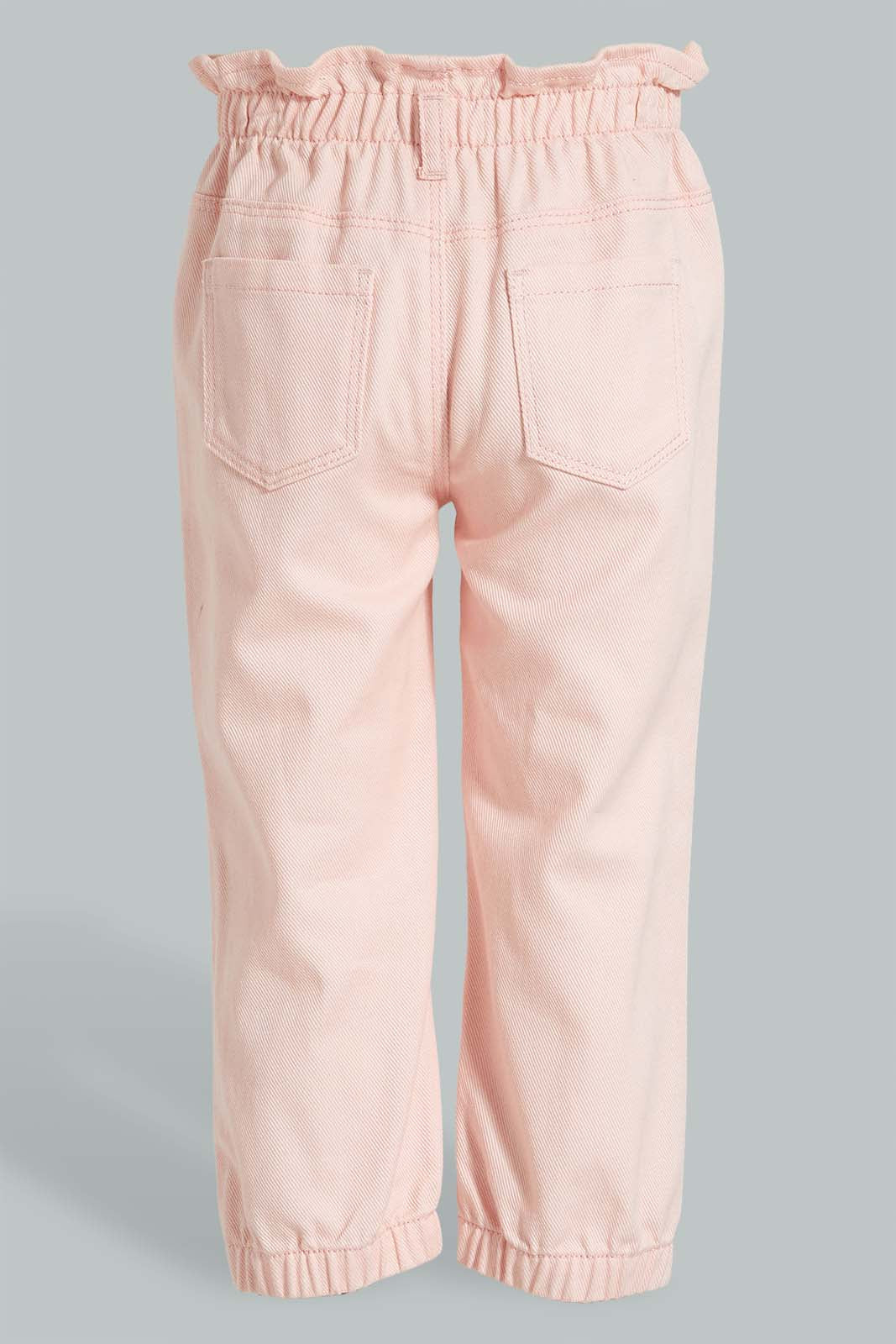 Redtag-Pink-Coloured-Denim-Jogger-Jeans-Baggy-Fit-Infant-Girls-3 to 24 Months